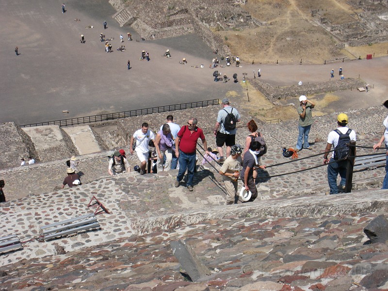 Mexico Pyramids - Mexico City 2009 0385.jpg - A trip to the Teotihuacan area of Mexico to visit the pyramids. A vast complex and a great climb to the top. This was followed by lunch in a cave, then a visit to the historical center of Mexico City. March 2009.